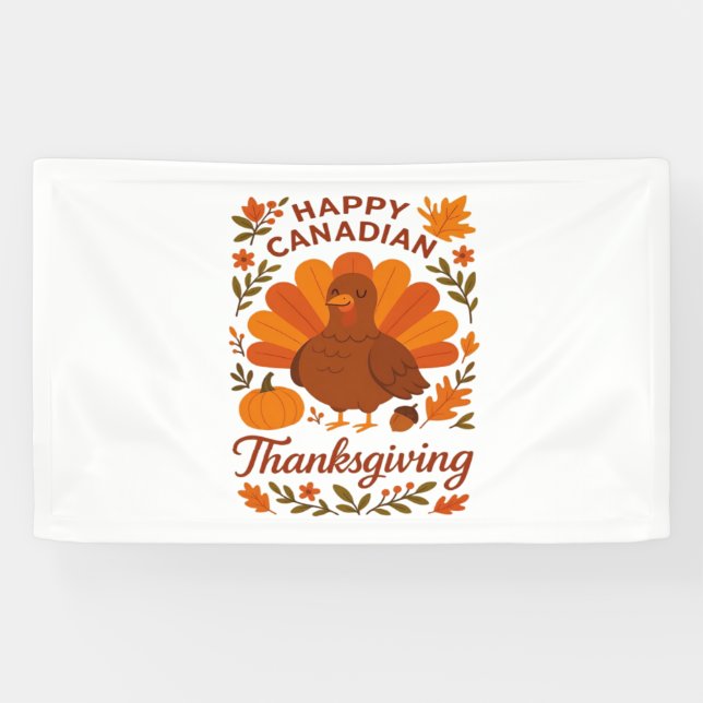 Kanadischer Erntedank Herbstfeier Klassik T Banner (Horizontal)