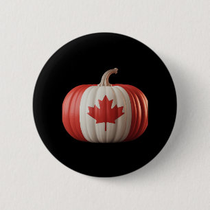 Kanadischer Erntedank Pumpkin Maple Leaf über Button