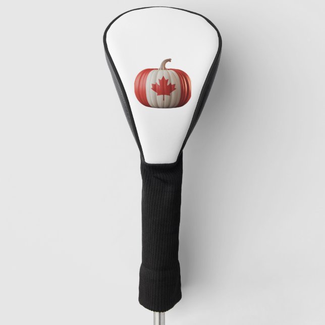 Kanadischer Erntedank Pumpkin Maple Leaf über Golf Headcover (Vorderseite)