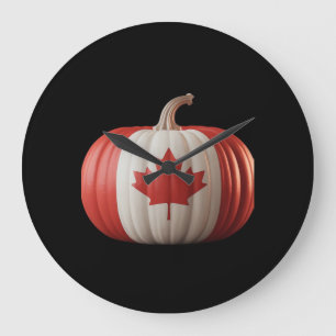 Kanadischer Erntedank Pumpkin Maple Leaf über Große Wanduhr