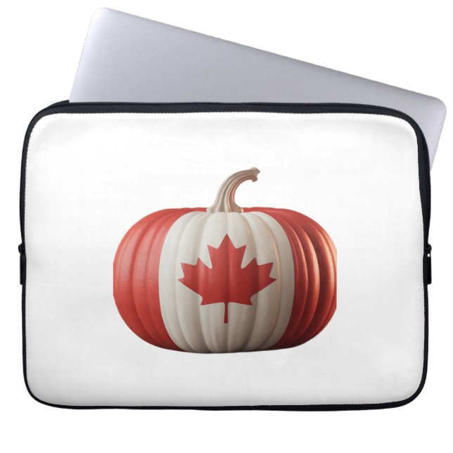 Kanadischer Erntedank Pumpkin Maple Leaf über Laptopschutzhülle (Vorderseite)