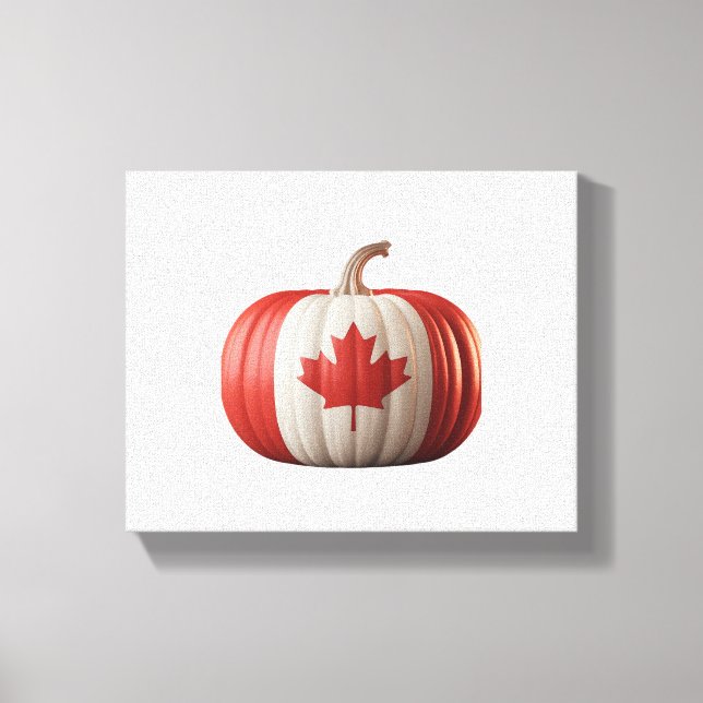 Kanadischer Erntedank Pumpkin Maple Leaf über Leinwanddruck (Vorderseite)