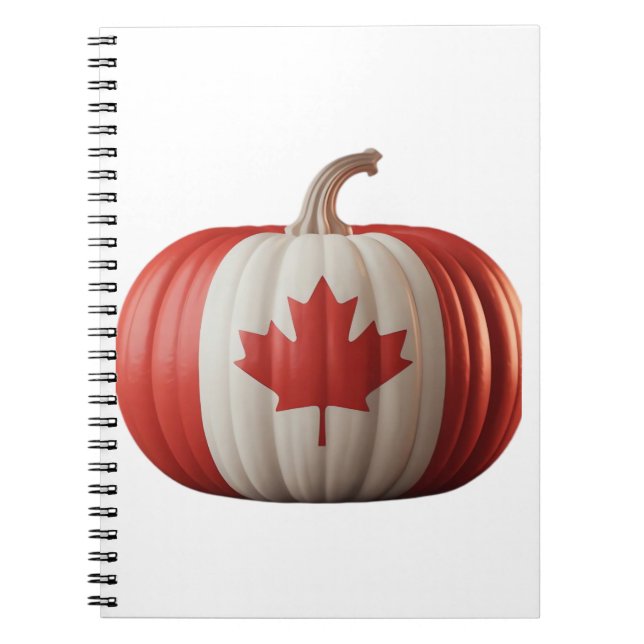 Kanadischer Erntedank Pumpkin Maple Leaf über Notizblock (Vorderseite)