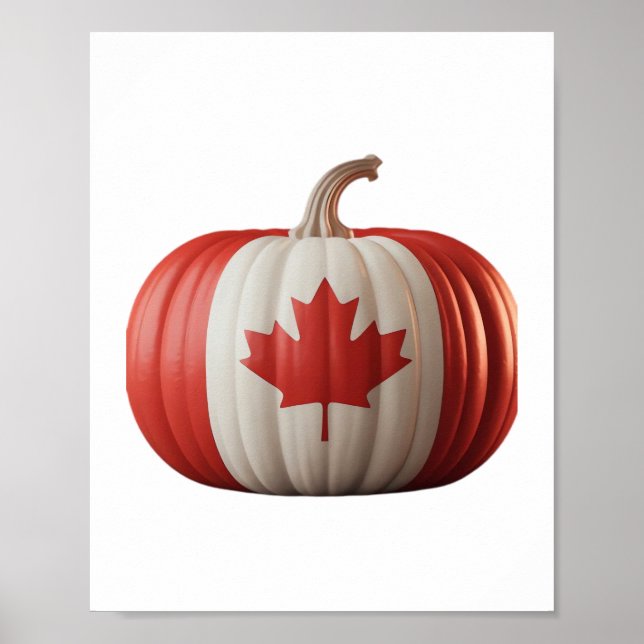 Kanadischer Erntedank Pumpkin Maple Leaf über Poster (Vorne)