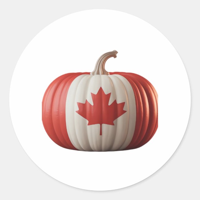 Kanadischer Erntedank Pumpkin Maple Leaf über Runder Aufkleber (Vorderseite)