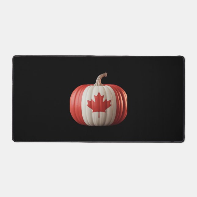 Kanadischer Erntedank Pumpkin Maple Leaf über Schreibtischunterlage (Vorderseite)