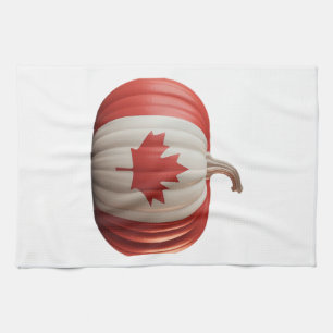 Kanadischer Flag-Kürbis Ahornblatt Thanksgiving Üb Geschirrtuch