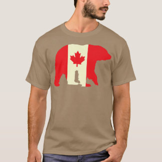 Kanadischer Flaggenbär Kanada Lover Canadian Roots T-Shirt