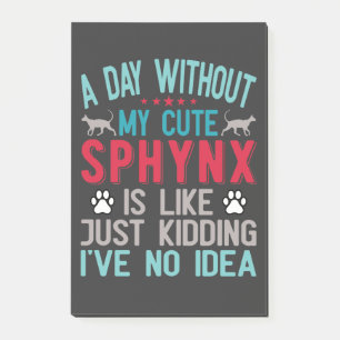 Kanadischer Frisör Sphynx Cat Owner Funny Sprichwo Post-it Klebezettel