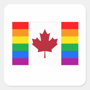KANADISCHER GAY PRIDE FLAG QUADRATISCHER AUFKLEBER