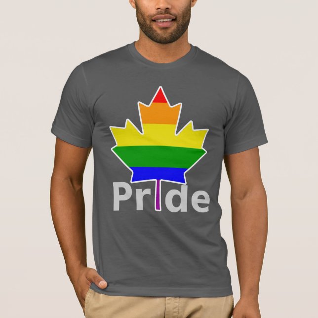 Kanadischer Gay Pride Regenbogenflagge Ahornleaf T-Shirt (Vorderseite)
