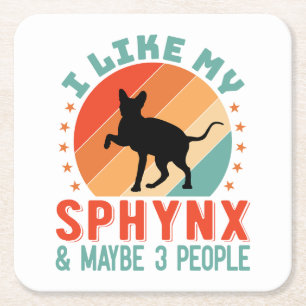 Kanadischer haarloser Sphynx Cat Owner Spaß Rechteckiger Pappuntersetzer
