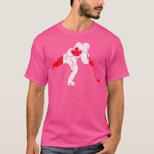 Kanadischer Hockeyspieler Kanada-Flagge Ahornblatt T-Shirt
