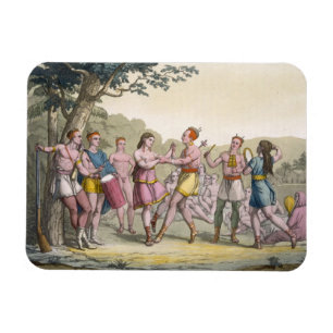 Kanadischer indischer Tanz im Abend (Farbeengra Magnet