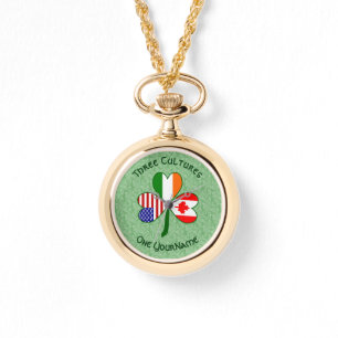Kanadischer Irisch Amerikanischer Shamrock Persona Armbanduhr