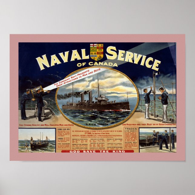 Kanadischer Marineservice (Grenze) Poster (Vorne)