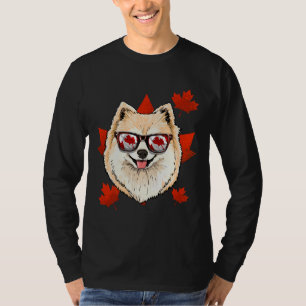 Kanadischer Spitz Dog Maple Leaf Patriotic Canad T-Shirt
