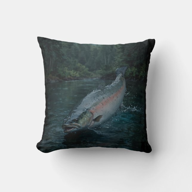 Kanadischer Steelhead Lmon Kissen (Vorderseite)