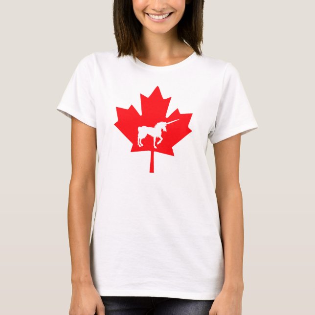 Kanadischer Unicorn-grafischer T - T-Shirt (Vorderseite)