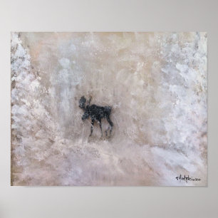 KANADISCHER WINTER, NORDALBERTA, SCHNEESCHUHE, POSTER