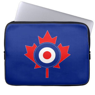 Kanadisches Ahornblatt-Rundell Marineblau Laptopschutzhülle