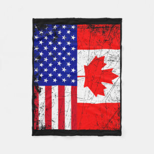 Kanadisches amerikanisches Shirt USA Kanada Flag 4 Fleecedecke