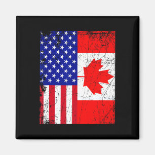 Kanadisches amerikanisches Shirt USA Kanada Flag 4 Magnet