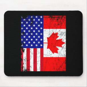 Kanadisches amerikanisches Shirt USA Kanada Flag 4 Mousepad