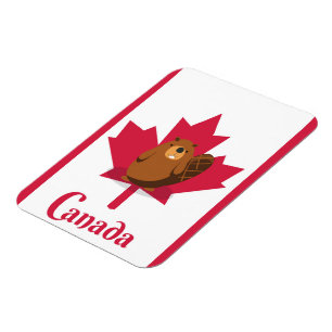Kanadisches Biber-Cartoon-Reiseposter Magnet