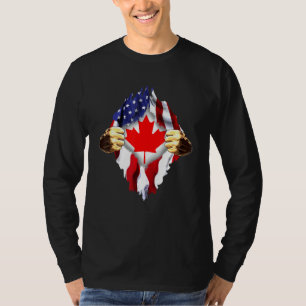 Kanadisches Blut in Me Kanada - Amerikanische Flag T-Shirt