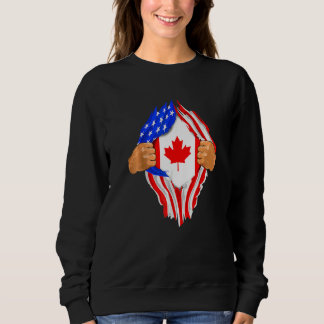 Kanadisches Blut in mir USA-Flagge Kanada Sweatshirt
