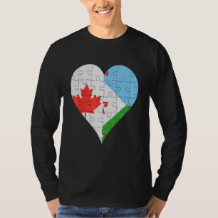 Kanadisches Dschibuttian Flag Herz T-Shirt