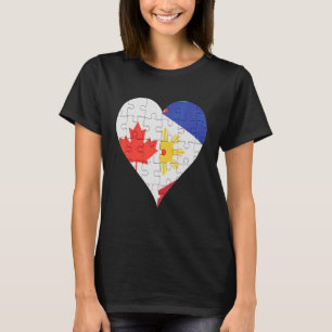 kanadisches Filipino-Flaggenherz T-Shirt