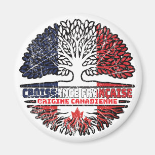 Kanadisches Flag Frankreich Tree Roots Magnet