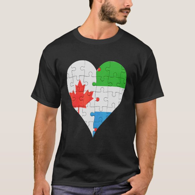 Kanadisches Flag Herz T-Shirt (Vorderseite)