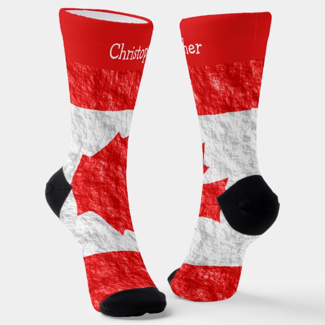 Kanadisches Flaggen-Design Socken (Gewinkelt)