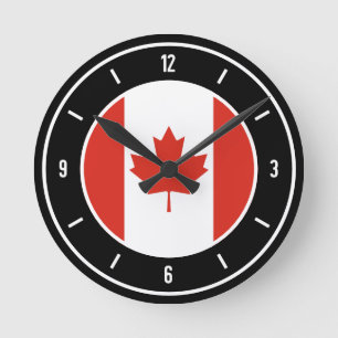 kanadisches FlaggenElegant Runde Wanduhr