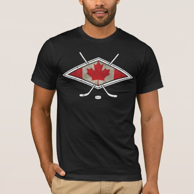 Kanadisches Hockey-Flag-Logo T-Shirt (Vorderseite)