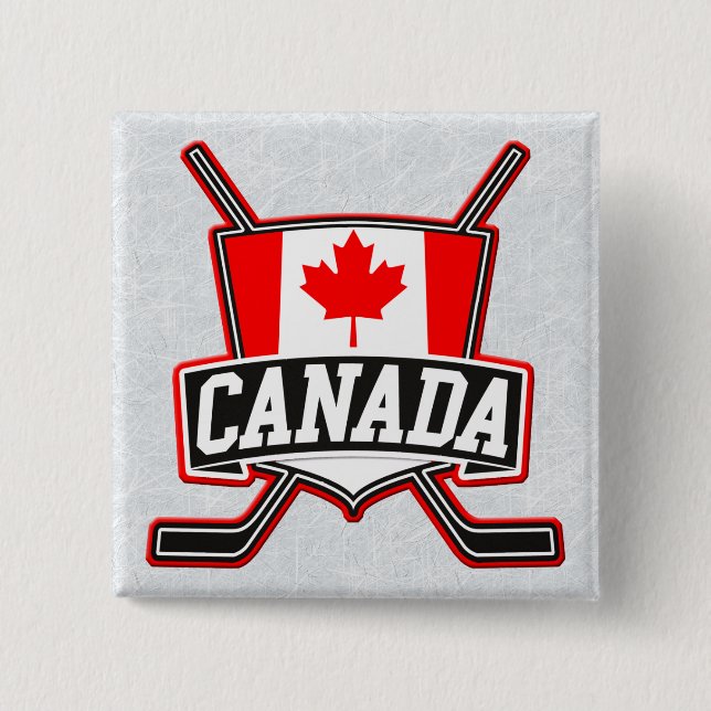 Kanadisches Hockey-Logo-Abzeichen Button (Vorderseite)
