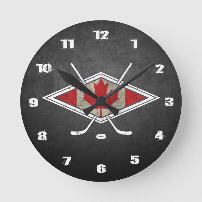 Kanadisches Hockey-Logo-Flag rund um die Uhr (Vorderseite)