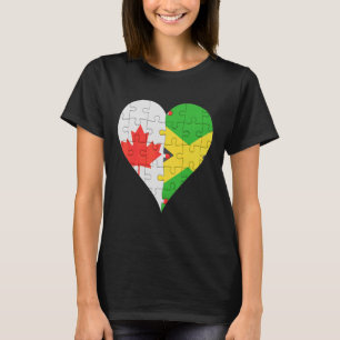 Kanadisches jamaikanisches Flaggenherz T-Shirt