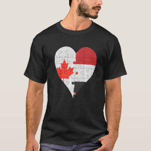 kanadisches jemenitisches Flaggenherz T-Shirt