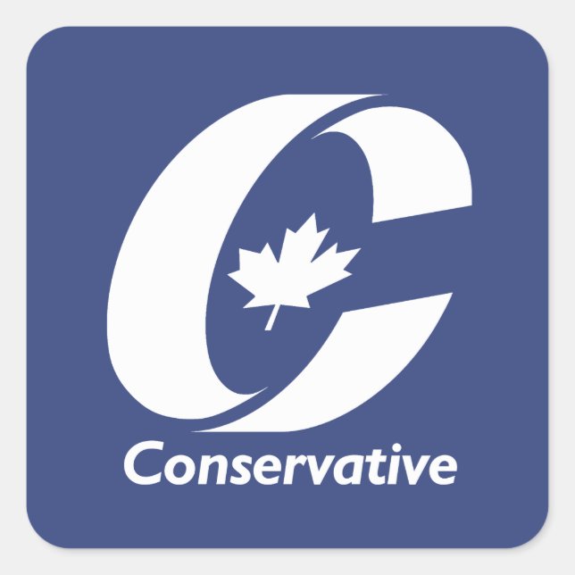 kanadisches konservatives Party Quadratischer Aufkleber (Vorderseite)