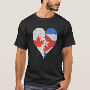 kanadisches kubanisches Flaggenherz T-Shirt