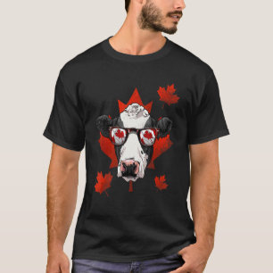 Kanadisches Kuh-Ahornbaum-Blatt Kanada-Flagge Kuh T-Shirt