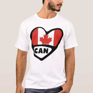 kanadisches Ländercode-Flag-Herz, CAN T-Shirt