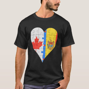 Kanadisches Moldaufahne Herz T-Shirt