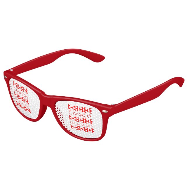 kanadisches Muster für das kanadische Ahornblatt Partybrille (Schrägansicht)