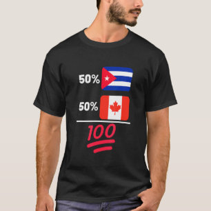 Kanadisches Plus kubanisches Mix-Flaggengebiet T-Shirt