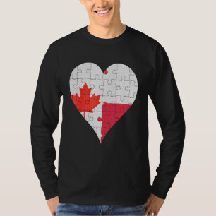 kanadisches polnisches Flaggenherz T-Shirt